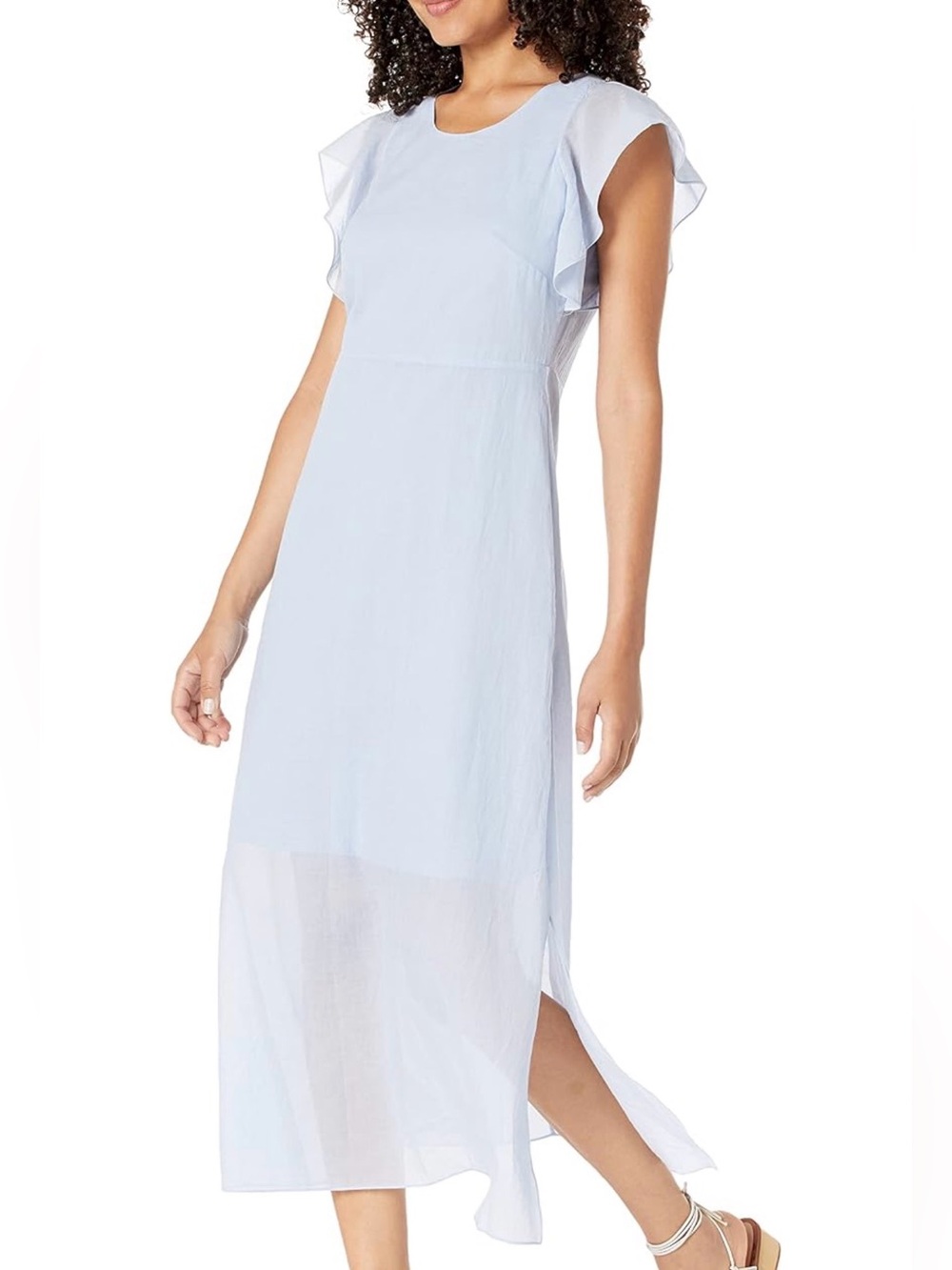 Theory baby blue heory Women's Ruffle sleeve dress
